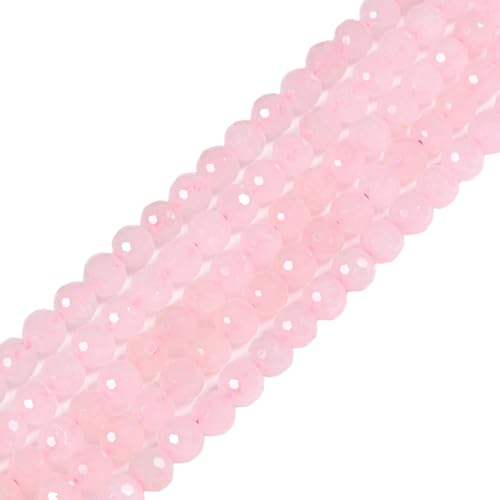 Rosenquarz, facettierter Edelstein, rund, lose Perlen, Strang, 39,4–43,2 cm, DIY-Schmuckherstellung, 6 mm Rosenquarz, facettierter Edelstein, rund, lose Perlen, Strang, 39,4–43,2 cm, DIY-Schmuckherstellung, 6 mm von Justinstones