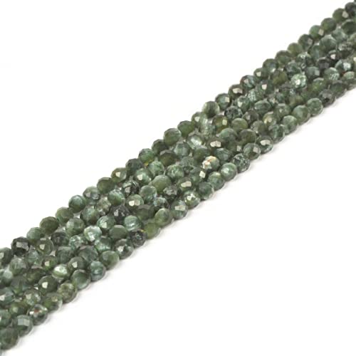 Seraphinit facettierte runde Perlen, lose Perlen, 40,6 cm, für Schmuckherstellung, 40,6 cm von Justinstones