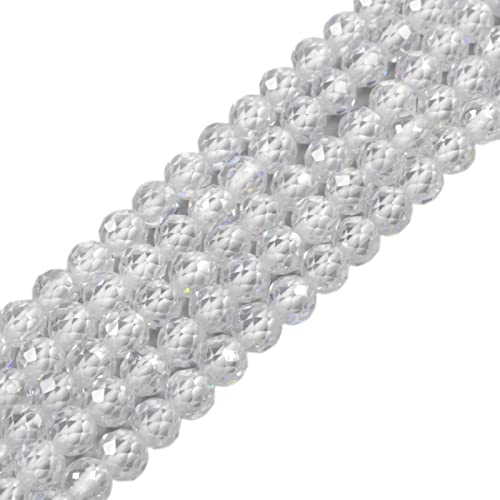 Zirkonia 4 mm facettierte runde Perlen lose Perlen 40,6 cm für Schmuckherstellung Perlen von Justinstones