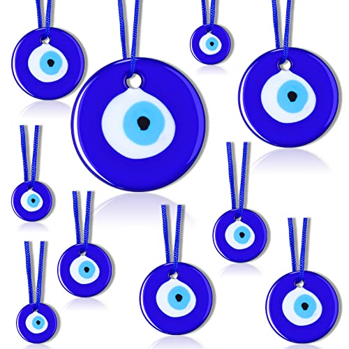 25 Stück Bulk Evil Eyes Evil Eye Charms Glasanhänger Evil Eye Schlüsselanhänger Basteln Perlen Blau Wandbehang Ornament mit Seilen für Schmuck Zubehör Heimdekoration 5 Größen von Jutom