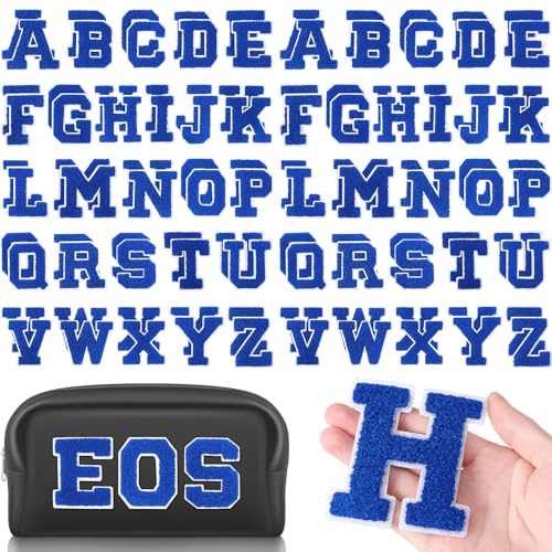Jutom Chenille-Buchstaben-Flicken zum Aufbügeln, groß, 8,1 cm H x 6,1 cm B, College-Buchstaben zum Aufbügeln, bestickt, verziert, adrette Alphabet-Aufnäher für Kleidung, Reparatur, Blau, 104 Stück Jutom Chenille-Buchstaben-Flicken zum Aufbügeln, groß, 8,1 cm H x 6,1 cm B, College-Buchstaben zum Aufbügeln, bestickt, verziert, adrette Alphabet-Aufnäher für Kleidung, Reparatur, Blau, 104 Stück von Jutom