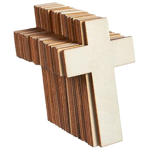 Juvale Blanko Wandkreuz aus Holz zum Basteln und Bemalen, 25 Stück, 7 x 11 cm von Juvale