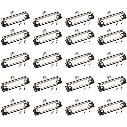 Juvale Klemmbrett-Clips (20 Stück) - Clips, Montierbar - Metall-Klemmen mit Gummi - Für Büro, Bastelprojekte, Schule, Klassenzimmer - Silberfarben, 9,9 x 3 cm von Juvale