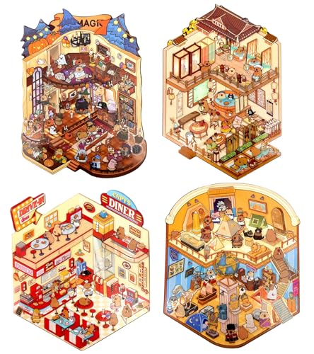 Juvanovo Capybara 3D Aufkleber, 4 Stück Capybara Miniatur Haus Sticker, Capybara DIY Miniatur Szene Aufkleber, Capybara Sticker Therapy, Geschenk für Erwachsene und Kinder Juvanovo Capybara 3D Aufkleber, 4 Stück Capybara Miniatur Haus Sticker, Capybara DIY Miniatur Szene Aufkleber, Capybara Sticker Therapy, Geschenk für Erwachsene und Kinder von Juvanovo