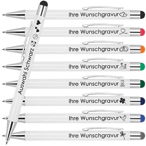 Kugelschreiber mit Wunschgravur | Werbekugelschreiber Personalisiert | Schreiben & Touchfunktion | Gummierter Oberfläche | Wunschsmbol Laser-Gravur 25 Stück Schwarz Kugelschreiber mit Wunschgravur | Werbekugelschreiber Personalisiert | Schreiben & Touchfunktion | Gummierter Oberfläche | Wunschsmbol Laser-Gravur 25 Stück Schwarz von Juwelier Schönschmied