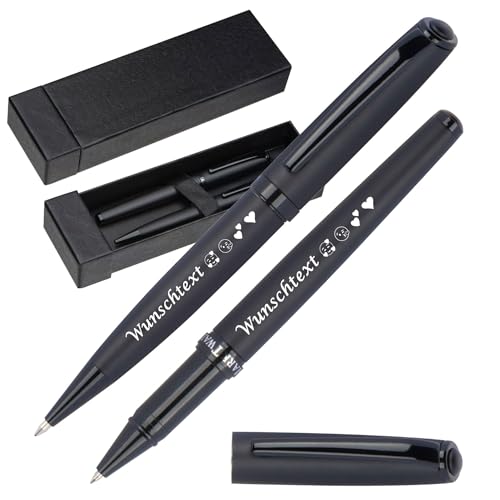 M a r k Twain Schreibset mit Gravur | Drehkugelschreiber & Rollerball | elegante Geschenkbox | hochwertiges Metall | Gravierter Kugelschreiber mit Name von Juwelier Schönschmied