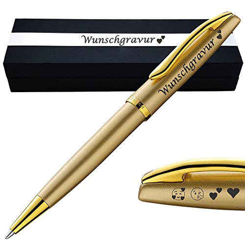 PeIikan Kugelschreiber mit Gravur als Geschenk | Emoji Gravur | Kugelschreiber Jazz Noble Elegance Gold - mit AMAZON KONFIGURATOR direkt online gestalten ! Wunschgravur mit Symbolen PS187 PeIikan Kugelschreiber mit Gravur als Geschenk | Emoji Gravur | Kugelschreiber Jazz Noble Elegance Gold - mit AMAZON KONFIGURATOR direkt online gestalten ! Wunschgravur mit Symbolen PS187 von Juwelier Schönschmied