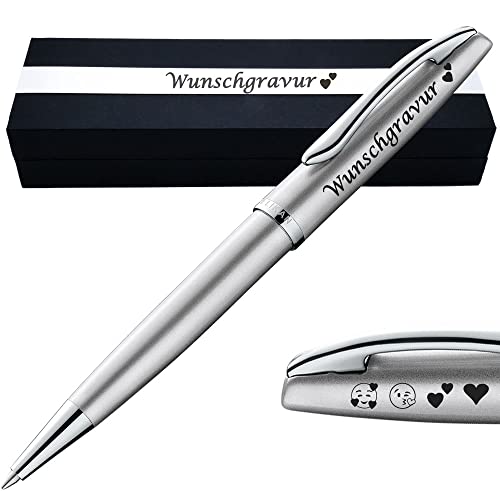 Juwelier Schönschmied Pelikan Kugelschreiber Jazz Noble Elegance Silber mit Gravur als Geschenk | Emoji Gravur | Kugelschreiber mit AMAZON KONFIGURATOR direkt online gestalten! von Juwelier Schönschmied