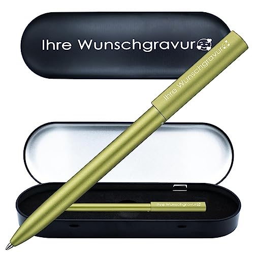 Pelikan Kugelschreiber Ineo® mit Gravur | inkl. Etui mit Wunschgravur (Platz für 10 Stifte) | Frühlings- Grün | Geschenkverpackung mit Gravur | Geschenk zum Abschluss von Juwelier Schönschmied