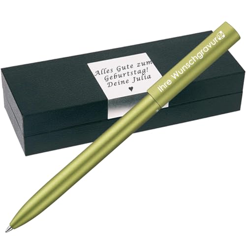 Pelikan Kugelschreiber Ineo® mit Gravur | inkl. Etui mit Wunschgravur (Platz für 10 Stifte) | Frühlings- Grün | Geschenkverpackung mit Gravur | Geschenk zum Abschluss von Juwelier Schönschmied