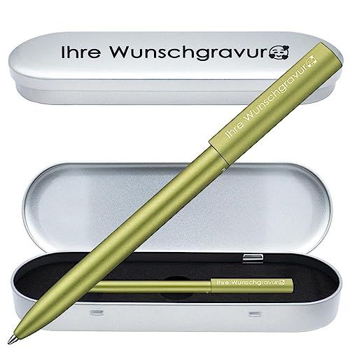 Pelikan Kugelschreiber Ineo® mit Gravur | inkl. Etui Wunschgravur (Platz für 10 Stifte) | Frühlings- Grün | Geschenkverpackung mit Gravur | Geschenk Pürfung Geburtstag von Juwelier Schönschmied