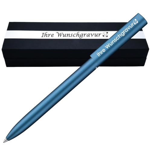 Pelikan Kugelschreiber Ineo® mit Gravur | inkl. Etui mit Wunschgravur (Platz für 10 Stifte) | Petrol - Blau | Geschenk zum Abschluss Geburtstag Weihnachten Prüfung PS268Box2 von Juwelier Schönschmied