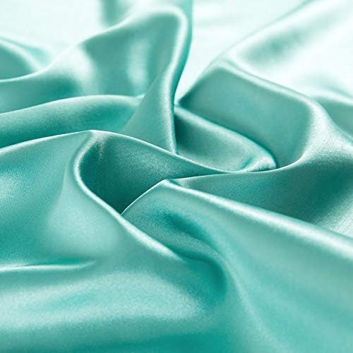 Charmeuse Satinstoff by The Yard, 152,4 cm breiter Satin-Stoff, glänzender und weicher Stoff, seidiger Satin-Stoff für Brautkleid, Hochzeitsdekorationen, Basteln, Nähen (Aqua, 2 Meter vorgeschnitten) Charmeuse Satinstoff by The Yard, 152,4 cm breiter Satin-Stoff, glänzender und weicher Stoff, seidiger Satin-Stoff für Brautkleid, Hochzeitsdekorationen, Basteln, Nähen (Aqua, 2 Meter vorgeschnitten) von Juwenin Home