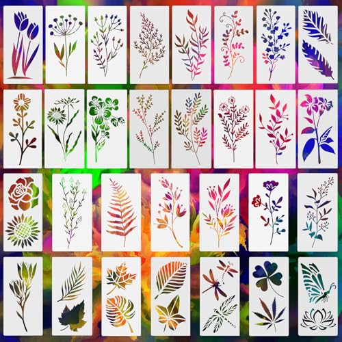 30 Stück Blumen Schablone, Wiederverwendbar Wildblumen Schablonen zum Malen, 3 x 6 Zoll Malschablonen DIY Vorlagen Malerei Schablonen Set für Scrapbooking Holz Wand Kunst Dekor 30 Stück Blumen Schablone, Wiederverwendbar Wildblumen Schablonen zum Malen, 3 x 6 Zoll Malschablonen DIY Vorlagen Malerei Schablonen Set für Scrapbooking Holz Wand Kunst Dekor von Juyibaao