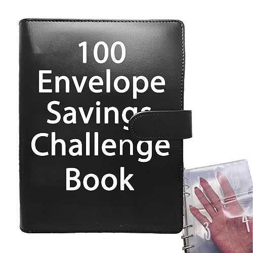 100 Envelope Challenge Budgetplaner | 1/4 Stück Budget Planer Geldspar Geldbörse | 2023 Neuer Budgetordner mit Geldumschlägen | Sparherausforderungen mit Bargeldordnern, 5.050 $ zu sparen von Juzinqu