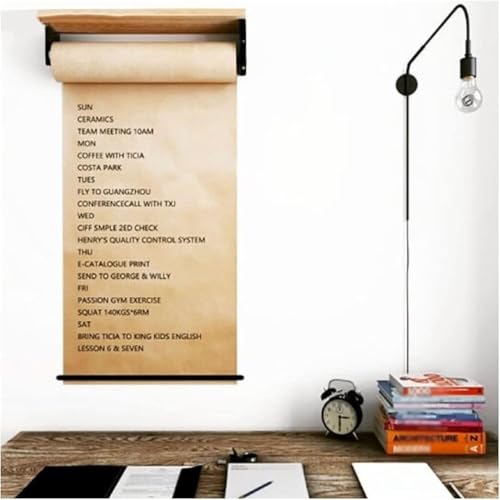 16/28/40 Zoll Notizpapierspender & Schneider, mit Holzbrett & Papierrolle 50 Meter (70cm/27.6inch wide) von JvFbjLF