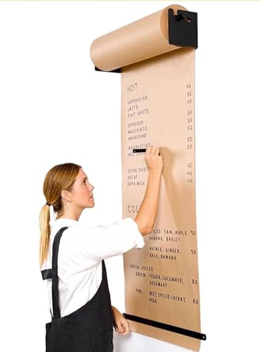 JvFbjLF Kraftpapierspender und -Schneider mit 50 m Langer Papierrolle, Kraftpapierhalter(Black Holder,97cm/38) von JvFbjLF