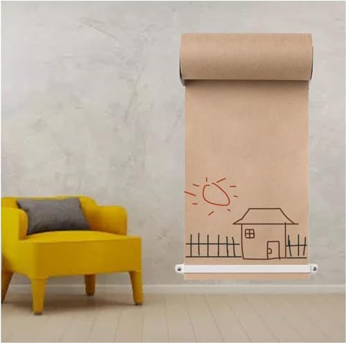 JvFbjLF Kraftpapierspender und -Schneider mit 50 m Langer Papierrolle, Kraftpapierhalter(White Holder,67cm/26.3) von JvFbjLF