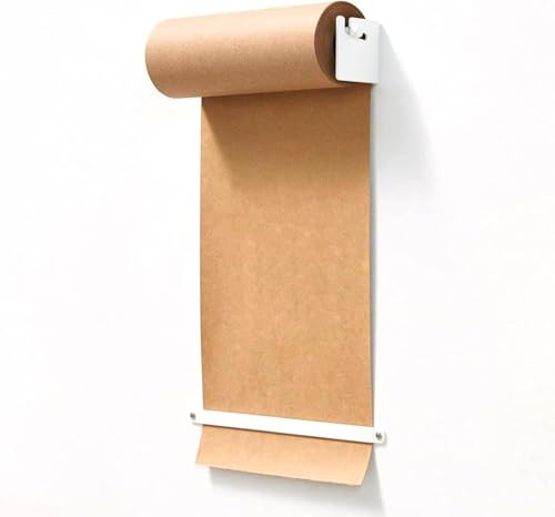 Kraftpapierrollenhalter mit 164ft Papierrolle, Wandmontierter Papierspender und Cutter (37cm/14.6inch wide) von JvFbjLF