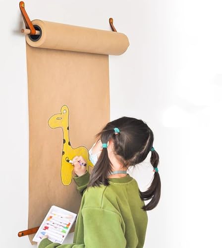 Papierhalter Wandmontierter Kraftpapierspender, hängende Papierrolle mit Cutter (64cm/25.2in Breit) von JvFbjLF