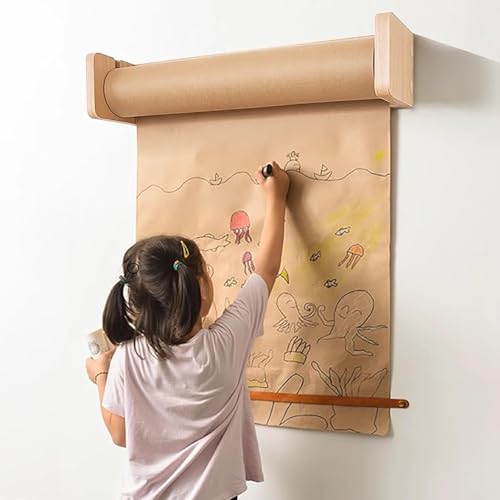 Papierrolle Wandmontage Halterung für Papierrollenspender, Halter für Kraftpapier(51cm/20in Breit) von JvFbjLF
