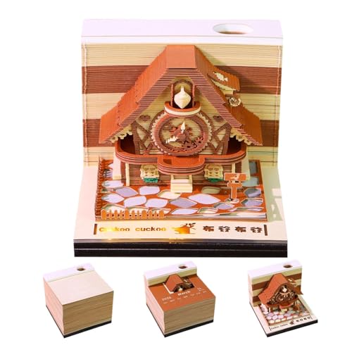 3D -Memo -Pad 2026 - Papierschnitzer -Memo -Pad für Heimschlafzimmerreisen | Papier und Acryl mit dekorativem Cover -Design, kreativer Notizblockkalender für das Schreiben von Displaydekoration von Jvjggag