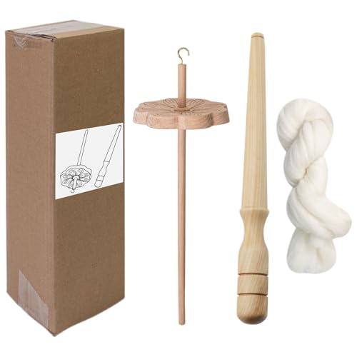 Drop Spindeln Garn, Top Whorl Spinner Wheel Holz Bastelbedarf Buche Material Set mit Nostepinne Stick Hand Spin Tools für Stricken Weben Nähprojekte von Jvjggag