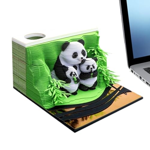 Jvjggag 2026 Zeitstück Kalender | Panda Papier Skulptur 3D Notizblock - Abreißbarer Papier Skulptur Notizblock Für Lehrer Freiberufler Studenten Schreibtisch Nachttisch Schminktisch Bettseite Büro von Jvjggag