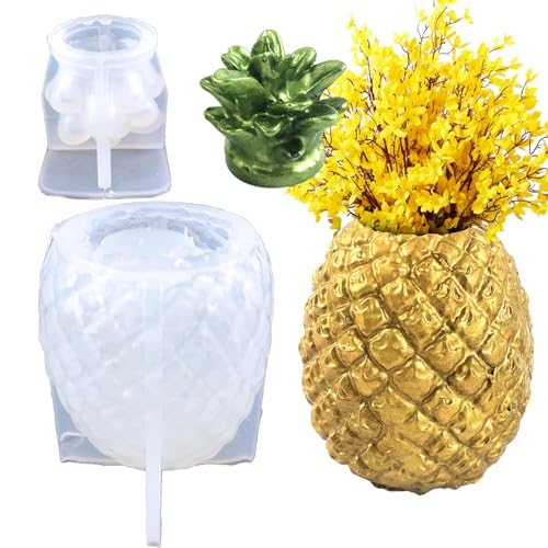 Jvjggag Ananas-Silikonform, Ananas-Silikonform, Epoxidharz, Aufbewahrungsbox, Vase, Epoxid-Gussform für Blumentopf, Make-up-Pinselhalter von Jvjggag