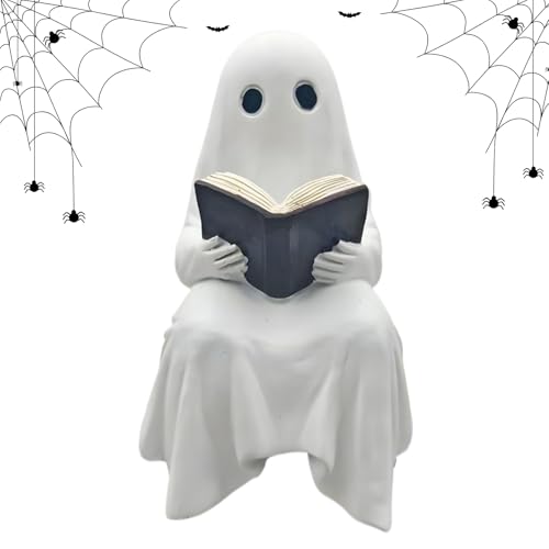 Jvjggag Geister Deko Figur - Kleine Halloween Geist Lesestatue - Weiße Deko Tischdekoration Für Zimmer Schreibtisch Eingangsbereich Wohnzimmer Jvjggag Geister Deko Figur - Kleine Halloween Geist Lesestatue - Weiße Deko Tischdekoration Für Zimmer Schreibtisch Eingangsbereich Wohnzimmer von Jvjggag