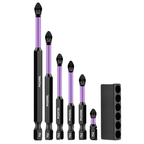 Magnetic Drill Bit Set S2 Steel, Shock-Proof Screwdriver Bits in 6 Sizes for Hand Drill or Electric Screwdriver, Sturdy Driver Bits for Woodworking, Construction, Furniture Repair Magnetic Drill Bit Set S2 Steel, Shock-Proof Screwdriver Bits in 6 Sizes for Hand Drill or Electric Screwdriver, Sturdy Driver Bits for Woodworking, Construction, Furniture Repair von Jvjggag
