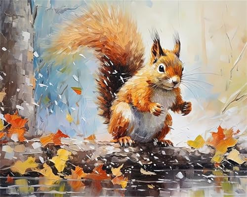 Eichhörnchen Malen Nach Zahlen Erwachsene, Tier Malen Nach Zahlen Kinder Klein 30x40cm, DIY Set Erwachsene Handgemalt Leinwand Ölgemälde, Acrylfarben mit 3 Set Pinseln, Zimmer Deko Aesthetic -Y539 Eichhörnchen Malen Nach Zahlen Erwachsene, Tier Malen Nach Zahlen Kinder Klein 30x40cm, DIY Set Erwachsene Handgemalt Leinwand Ölgemälde, Acrylfarben mit 3 Set Pinseln, Zimmer Deko Aesthetic -Y539 von Jvyaeen