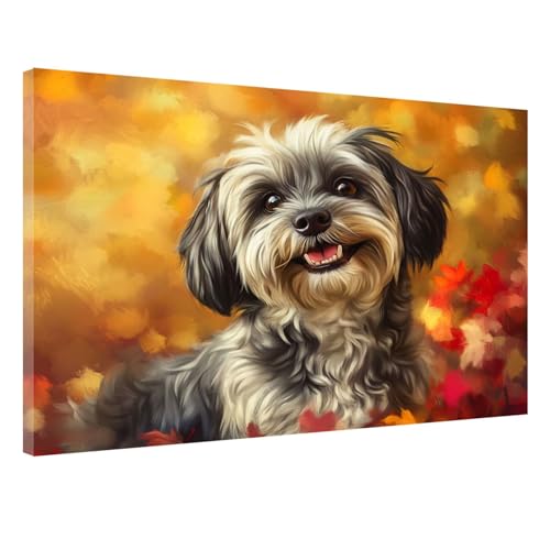 Hund Malen Nach Zahlen mit Rahmen, Malen Nach Zahlen Erwachsene Herbst Muster, DIY Paint by Numbers Adult Knitterfreie Leinwand Kit, Handgemalt Ölgemälde mit Pinseln und Acrylfarbe,90x120cm,Model-120 Hund Malen Nach Zahlen mit Rahmen, Malen Nach Zahlen Erwachsene Herbst Muster, DIY Paint by Numbers Adult Knitterfreie Leinwand Kit, Handgemalt Ölgemälde mit Pinseln und Acrylfarbe,90x120cm,Model-120 von Jvyaeen