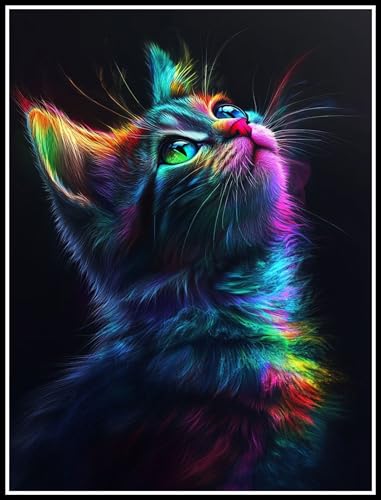 Malen Nach Zahlen Erwachsene Katze Muster Design, Tier Malen Nach Zahlen mit Rahmen 45x60cm Leinwand Knitterfreie, Handgemalt Ölgemälde Set mit Pinseln und Acrylfarbe, Zimmer Deko Aesthetic,Model-199 Malen Nach Zahlen Erwachsene Katze Muster Design, Tier Malen Nach Zahlen mit Rahmen 45x60cm Leinwand Knitterfreie, Handgemalt Ölgemälde Set mit Pinseln und Acrylfarbe, Zimmer Deko Aesthetic,Model-199 von Jvyaeen