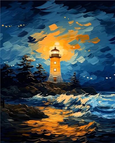 Malen Nach Zahlen Erwachsene Küste, DIY Malen Nach Zahlen Leuchtturm Ölgemälde Leinwand Kit für Anfänger, Mit 3-Pinseln und Acrylfarbe, für Home Wanddeko Wohnzimmer, Geschenke Mädchen 40x50cm-Y231 Malen Nach Zahlen Erwachsene Küste, DIY Malen Nach Zahlen Leuchtturm Ölgemälde Leinwand Kit für Anfänger, Mit 3-Pinseln und Acrylfarbe, für Home Wanddeko Wohnzimmer, Geschenke Mädchen 40x50cm-Y231 von Jvyaeen