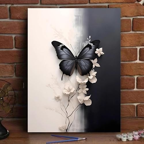 Malen Nach Zahlen Erwachsene Schmetterling, DIY Malen Nach Zahlen Blume Ölgemälde Leinwand Kit für Anfänger, Mit 3-Pinseln und Acrylfarbe, für Home Wanddeko Wohnzimmer, Geschenke Mädchen 50x65cm-Y576 Malen Nach Zahlen Erwachsene Schmetterling, DIY Malen Nach Zahlen Blume Ölgemälde Leinwand Kit für Anfänger, Mit 3-Pinseln und Acrylfarbe, für Home Wanddeko Wohnzimmer, Geschenke Mädchen 50x65cm-Y576 von Jvyaeen