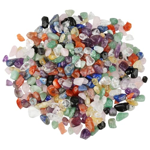 8 Farben /500 Stück Edelstein Perlen, 5-8mm Edelsteine mit Loch Naturstein Perlen zum Auffädeln Pastell Halbedelsteine Perlen zum Auffädeln Kristalle Perlen Kristall Steine Perlen von Jwogngls