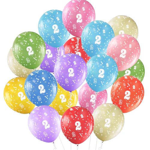 Jwssor 2. Luftballon, 20 Stück Geburtstagsballons, 30,5 cm bunte Luftballons, Regenbogen-bunte Geburtstagsballons Jwssor 2. Luftballon, 20 Stück Geburtstagsballons, 30,5 cm bunte Luftballons, Regenbogen-bunte Geburtstagsballons von Jwssor