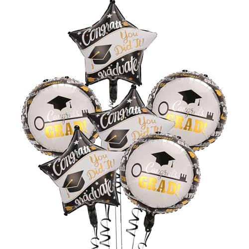 Jwssor Folienballons zum Schulabschluss, 6 Stück, 45,7 cm, Glückwunsch-Ballons, Folienbanner für Hochschule Jwssor Folienballons zum Schulabschluss, 6 Stück, 45,7 cm, Glückwunsch-Ballons, Folienbanner für Hochschule von Jwssor