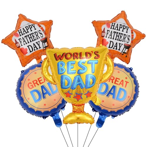 Jwssor Folienballons zum Vatertag, 5 Stück, 45,7 cm, Vatertagsdekoration, Geburtstagsballons Jwssor Folienballons zum Vatertag, 5 Stück, 45,7 cm, Vatertagsdekoration, Geburtstagsballons von Jwssor