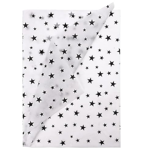 Jwssor Seidenpapier mit Sternen, Weihnachtsmotiv, 50 x 35 cm, schwarzer Stern, Seidenpapier für Weihnachten, Hochzeit, Geburtstag, Basteln, 20 Blatt Jwssor Seidenpapier mit Sternen, Weihnachtsmotiv, 50 x 35 cm, schwarzer Stern, Seidenpapier für Weihnachten, Hochzeit, Geburtstag, Basteln, 20 Blatt von Jwssor