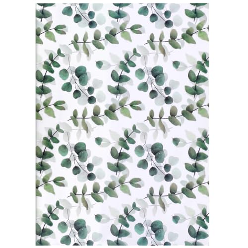 Jwssor Seidenpapier mit Blättern, botanisch bedruckt, 70 x 50 cm, Geschenkpapier für Geburtstag, Festival, 10 Blatt von Jwssor