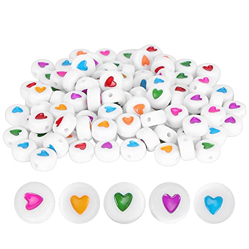 100 PCS Heart Beads, Colorful Heart Shaped Beads Round Acrylic Love Accessories Crafts Accessories for Jewelry Making 100 PCS Heart Beads, Colorful Heart Shaped Beads Round Acrylic Love Accessories Crafts Accessories for Jewelry Making von Jwthee