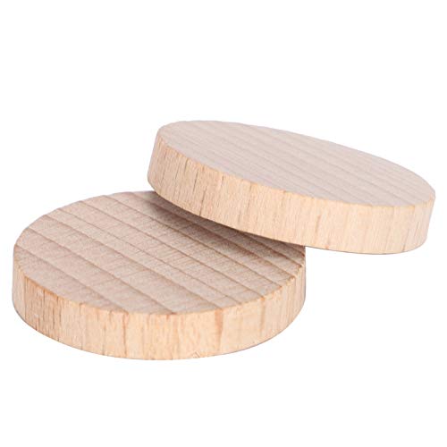 100 Stück Holzkreise zum Basteln, runde Holzscheiben, Holzkreise zum Basteln, unlackierte runde Holzscheiben, handgefertigte Accessoires für Holzhandwerksdekorationshersteller (3cm) von Jwthee
