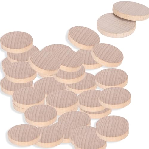 Jwthee 100 Stück Holzkreise zum Basteln, Runde Holzscheiben, Holzkreise zum Basteln, Unlackierte Runde Holzscheiben, Handgefertigte Accessoires für Holzhandwerksdekorationshersteller (4cm) von Jwthee