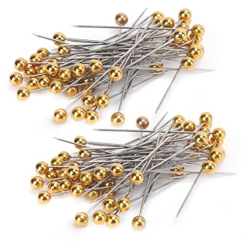 100 Stück Nähnadeln, gerade Nadeln, Goldfarbene, perlmuttfarbene Kugelkopfnadeln, gerade Quiltnadeln mit Aufbewahrungsbox zum Nähen, Basteln, Schneidern, Schmuck, Dekoration von Jwthee