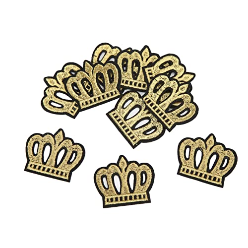 10pcs Crown gestickte Flecken, Kroneisen auf Flecken König Königin Gold für Kleidung Handtaschen Hüte Hosen von Jwthee