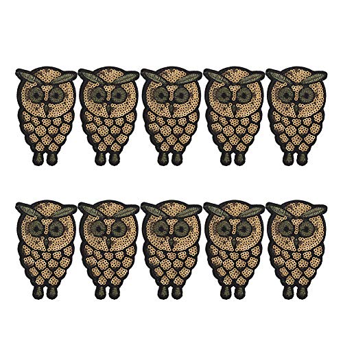 10pcs gestickte Flecken, Euleneisen auf Flecken Eisen auf Applique Tier gesticktes Abzeichen DIY Accessoires für Kleidungshosen von Jwthee