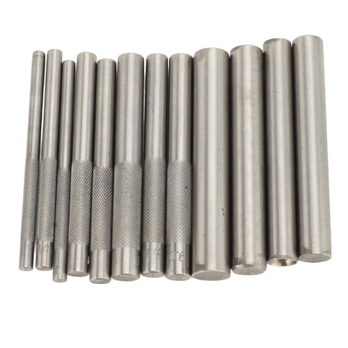 12 -pcs -Nietsetzer, Edelstahl -Leder -Stanz -Snap -Kit, Niet -Einstellungswerkzeug für Taschen -Lederhandwerk mit Nicht -Slip -Basis von Jwthee