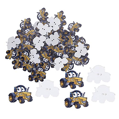 150 Stcs Holzlastwagenknöpfe, tragbare LKW -Musterknöpfe dekorative Traktor mit 2 Löchern Craft Cartoon Accessoires für Handweiten 150 Stcs Holzlastwagenknöpfe, tragbare LKW -Musterknöpfe dekorative Traktor mit 2 Löchern Craft Cartoon Accessoires für Handweiten von Jwthee